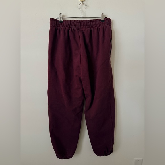 ANINE BING Karter Jogger Sweatpants in Dark Burgundy Size Medium - Picture 7 of 7